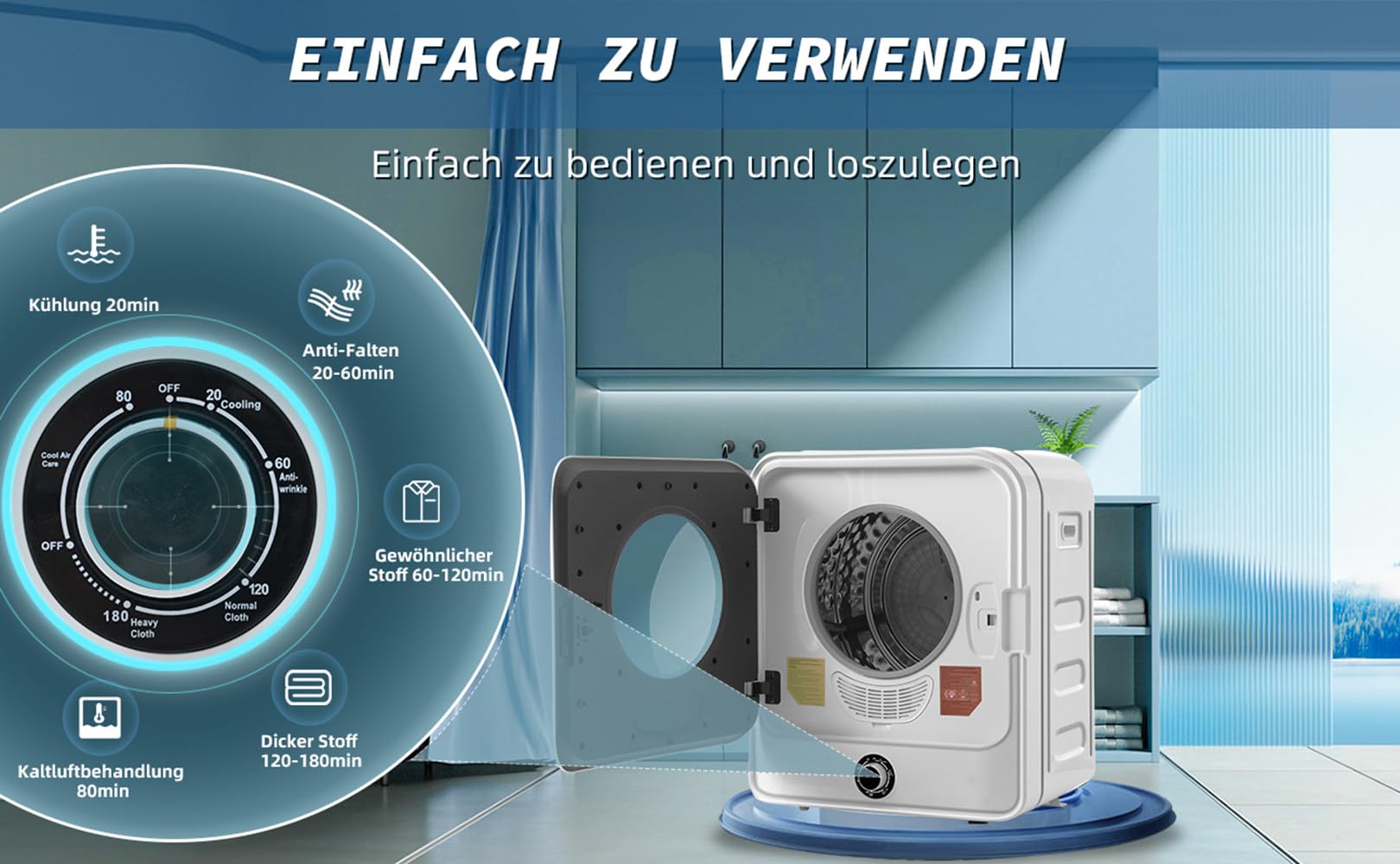 Minisuszarka bębnowa, suszarka wyciągowa,elektryczna suszarka bębnowa, ogrzewanie ceramiczne PTC, bęben ze stali nierdzewnej, zabezpieczenie przed przegrzaniem,możliwość montażu na ścianie 830 W