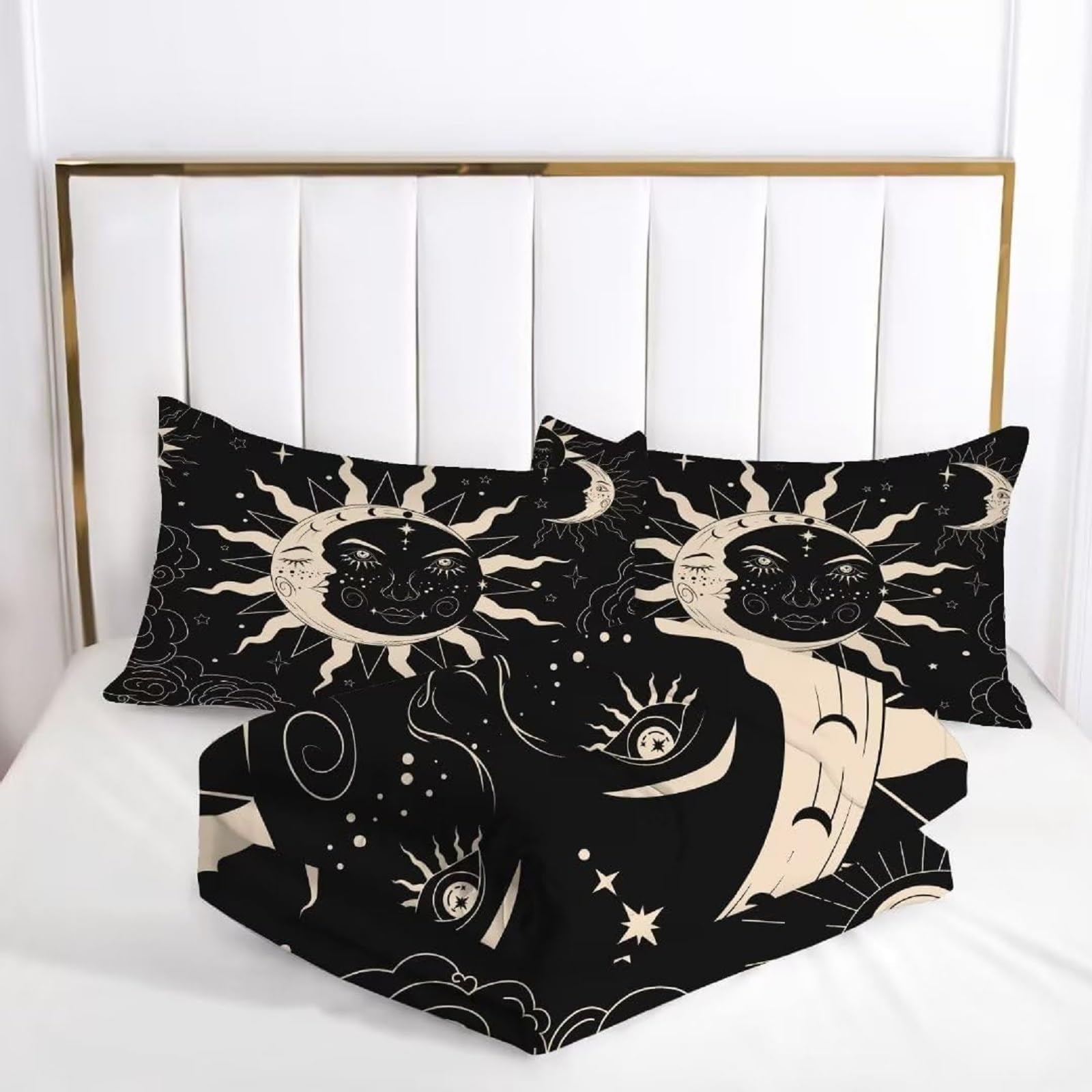 Erosebridal Starry Sky Comforter Set King Size Constellation Bedding Set Galaxy Sun