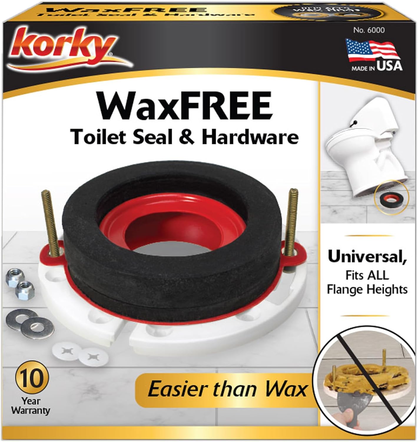 Korky 6000BP Universal Wax-Free Toilet Seal