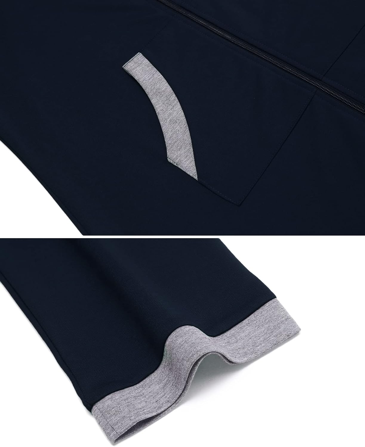 Ekouaer Women Zipper Robe 3/4 Sleeves Loungewear Dress Full Length Sleepwear Pockets Housecoat Nightgown Long Bathrobe - Image 8