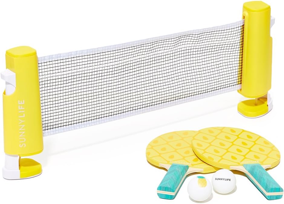 SunnyLife Table Top Tennis Game Ping Pong Set for Kids and Adults - Pineapple Set
