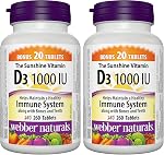 Webber Naturals Vitamine D3 1000 UI, 500 Comprimés, Pour des Os et des Dents Sains, et le Maintien d'une Bonne Santé