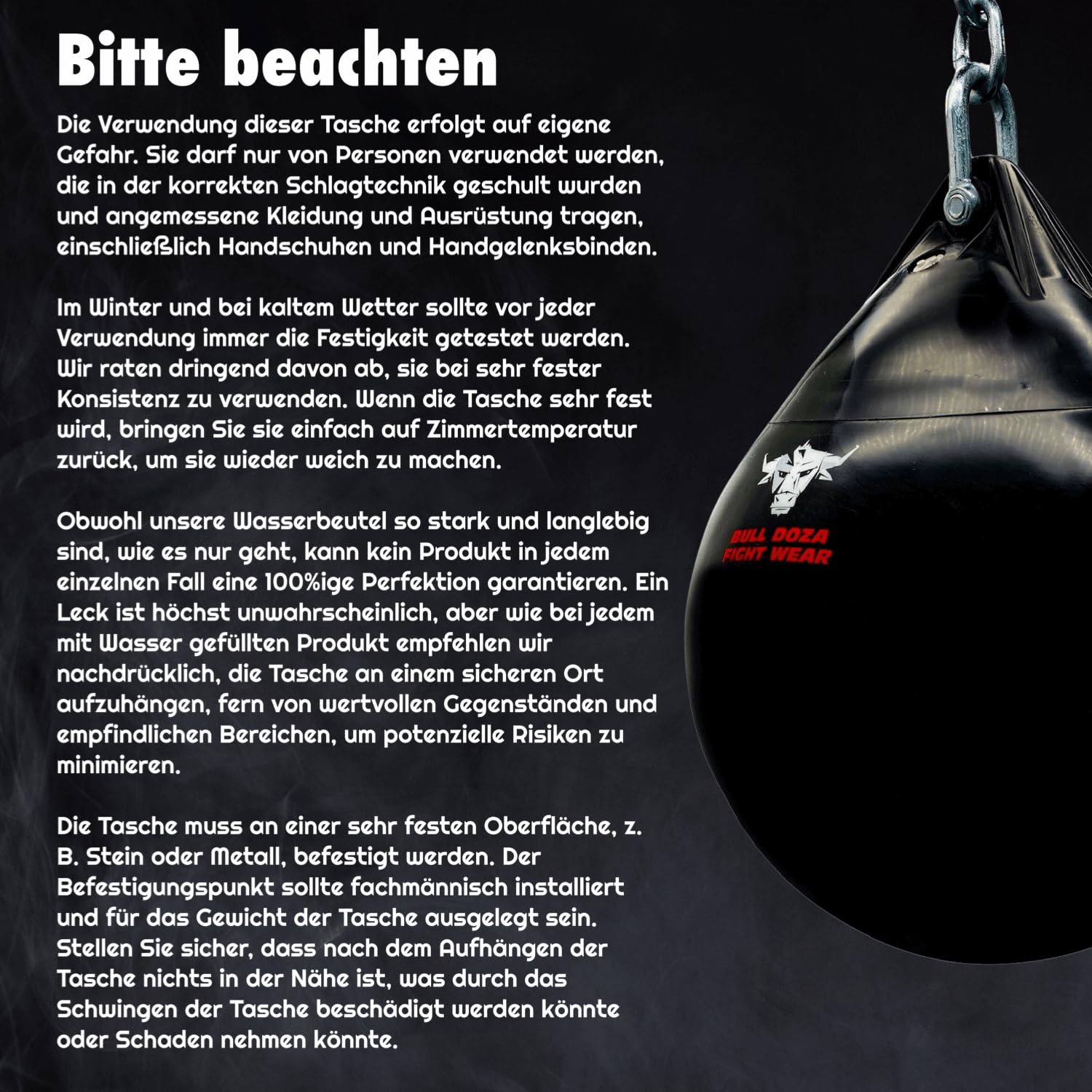 Bull Doza Fight Wear Wasserboxsack - Hochbelastbar - Wasserdicht - DREI Größen
