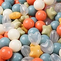 Vista 20 de Bolas de hoyo de TRENDPLAY en forma de estrella y corazón para niños pequeños - 50, 100, 200, 500 piezas de bolas de plástico para diversión y juego