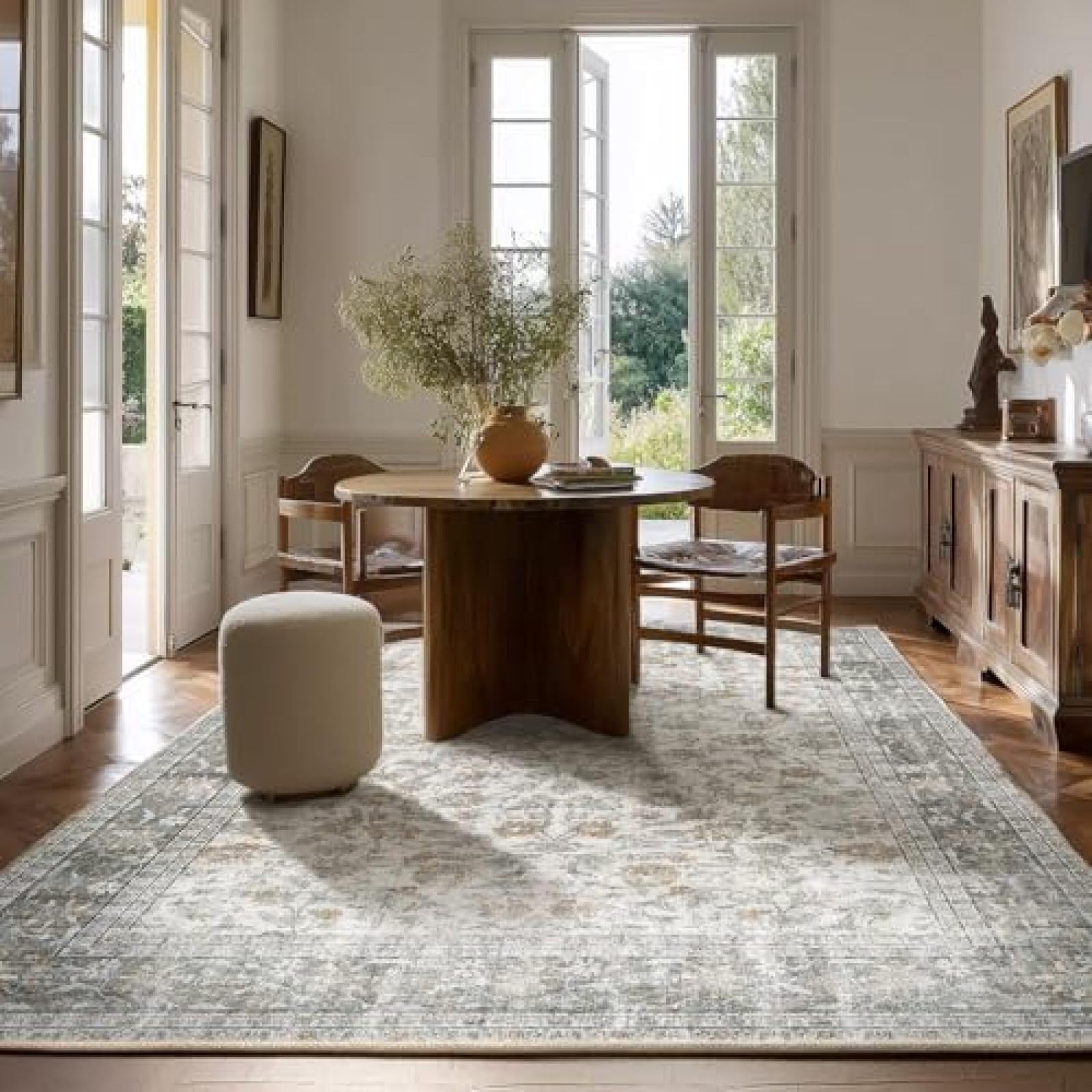 Tapis antidérapant et lavable grand format pour salle à manger
