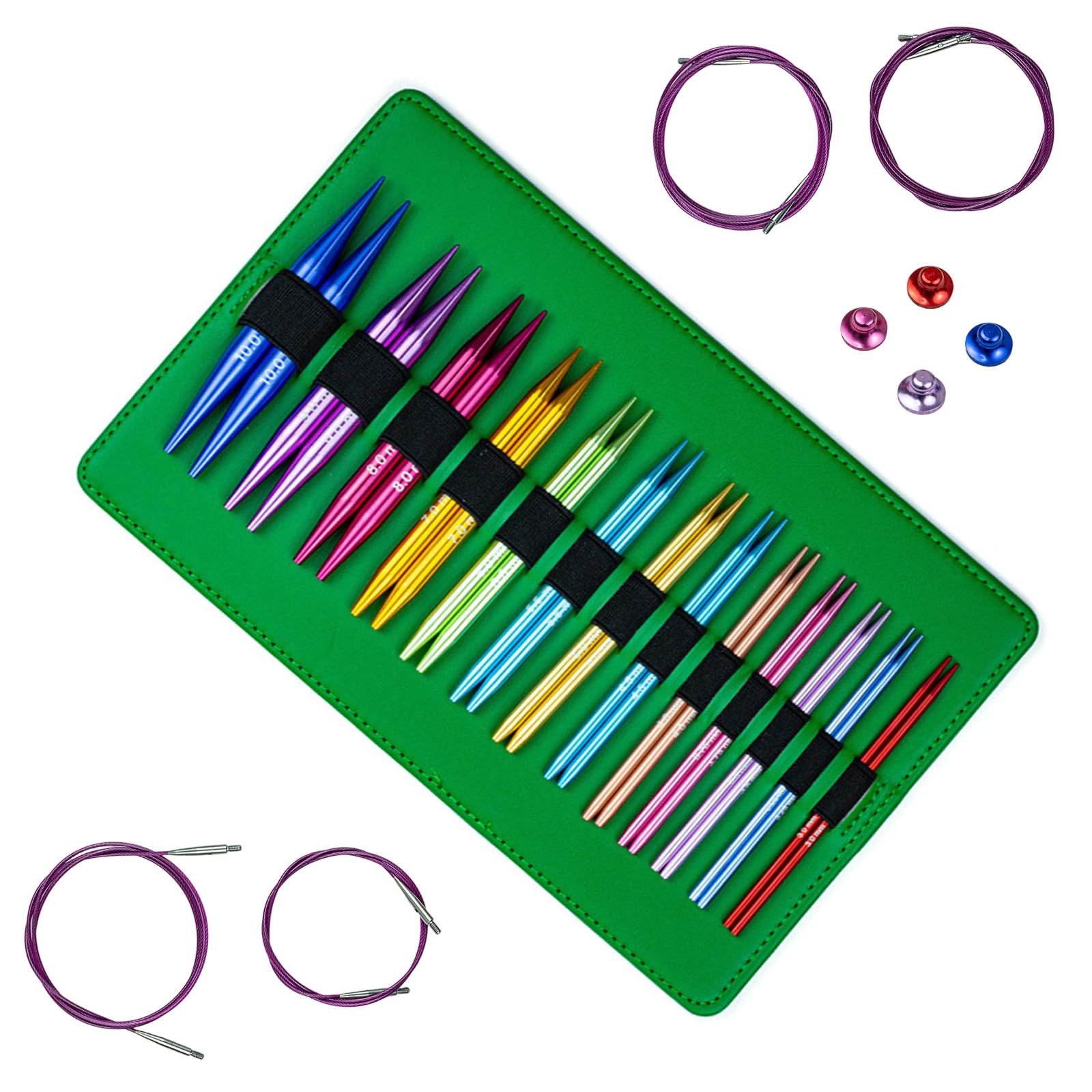 13Pairs Interchangeable Circular Aluminum Knitting Needle with Storage Bag 3.0Mm-10Mm for Weaving Yarns Craft Weaving Aluminum Knitting Probes