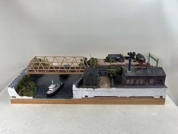 Amazon.co.jp: Nゲージ 鉄道模型 ジオラマ 昭和 工業地帯 河川に