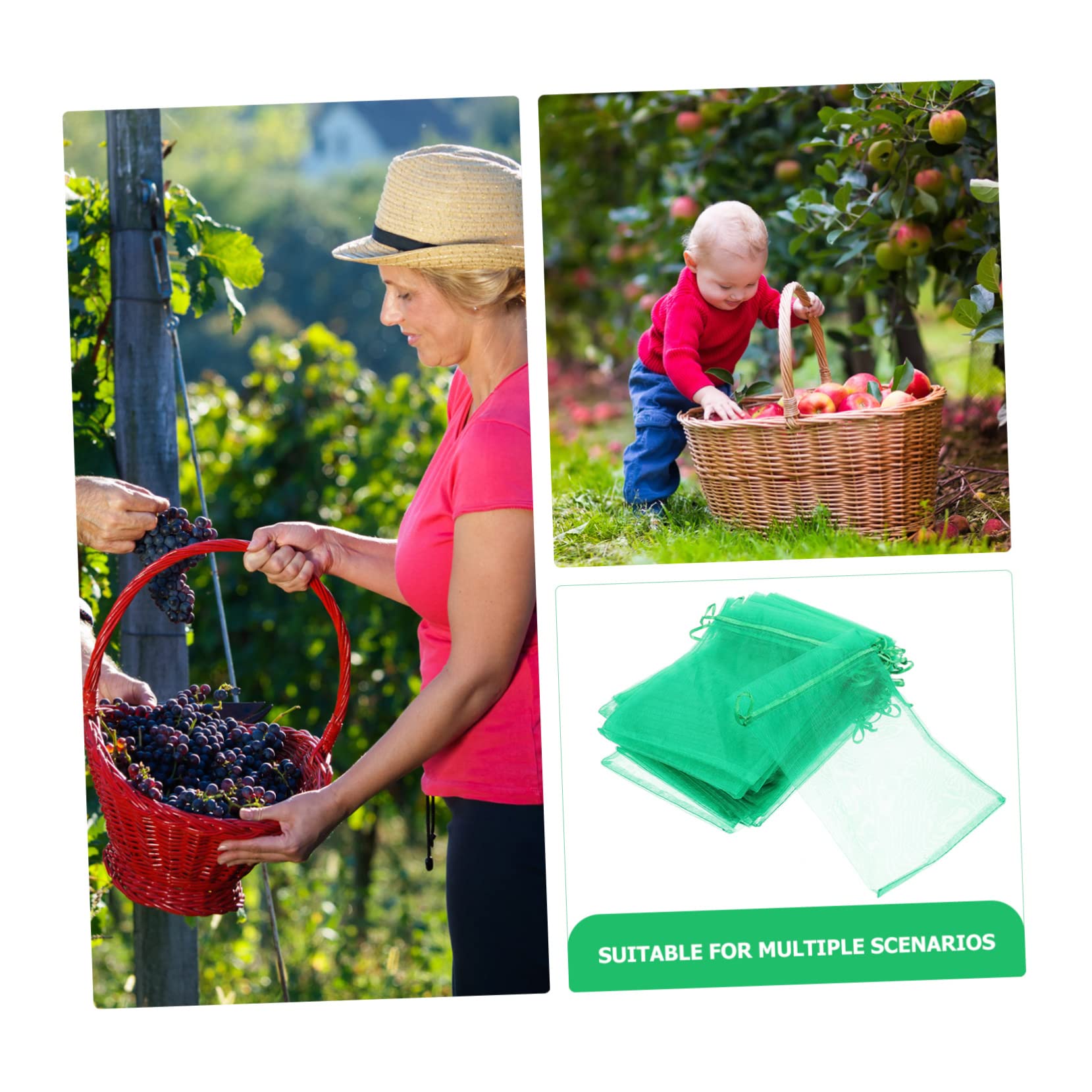 Didiseaon 50piezas Bolsas Protectoras De Frutas para Jardín Malla De Protección contra Pájaros y Moscas para Cultivo De Fresas y Uvas