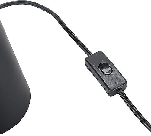 Miniatura 7 de Nourison Lámpara de mesa moderna de hongo de 16 pulgadas con cable enchufable, lámpara de escritorio minimalista de cúpula de metal, lámpara de mesa