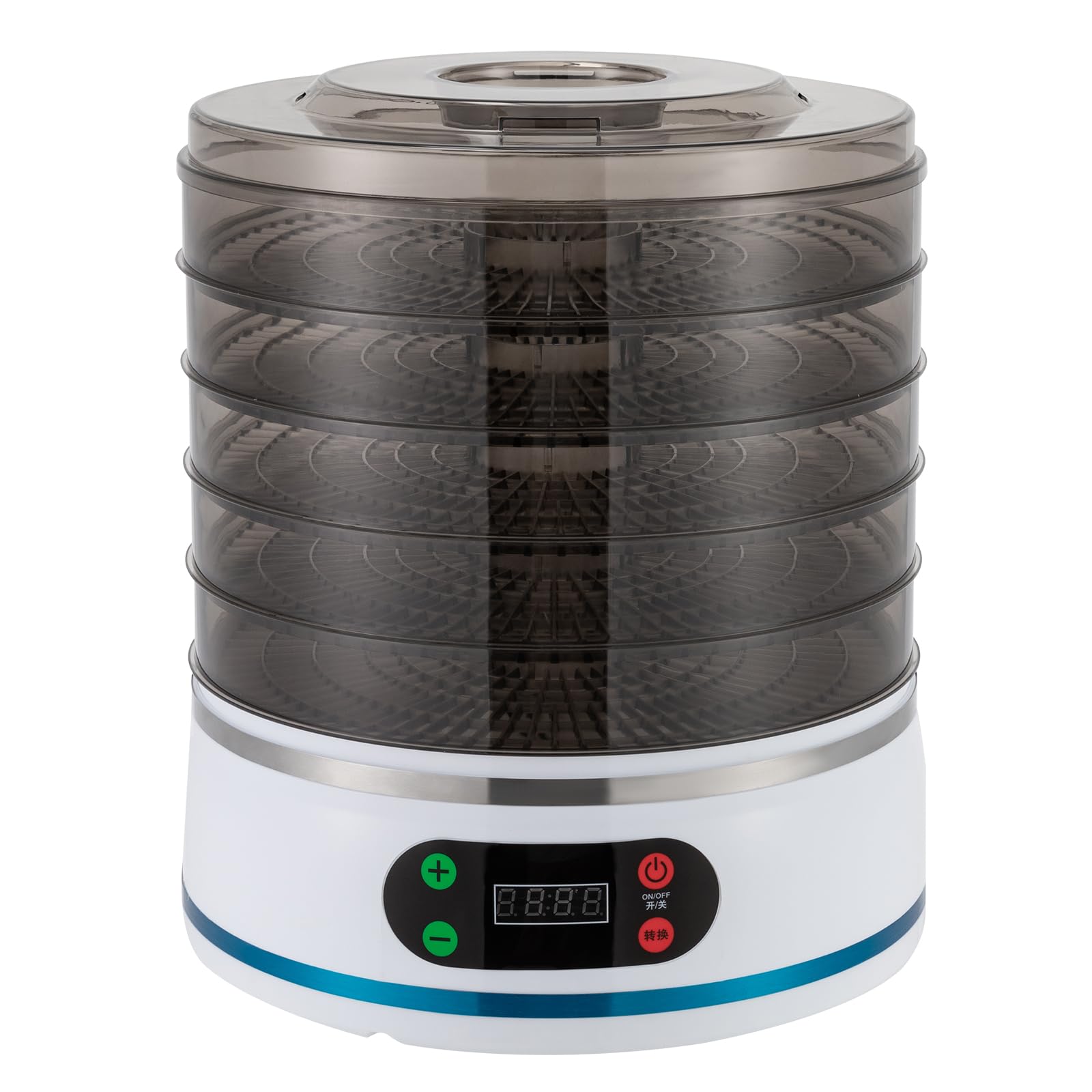 Essiccatore con regolatore di temperatura, essiccatore elettrico a 5 alloggiamenti, essiccatore da 350 W con timer digitale 72 ore, disidratatore alimentare per asciugare vari tipi di frutta e