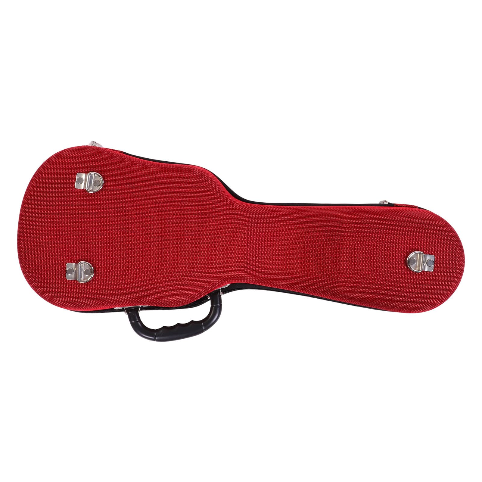 Generic 21-calowy Wodoodporny Miękki Pokrowiec na gitarę akustyczną, Lekki z Odpinanym Paskiem, Pluszowe Wnętrze, Pasujący do 21-calowych Ukulele, Czarny (czerwony)