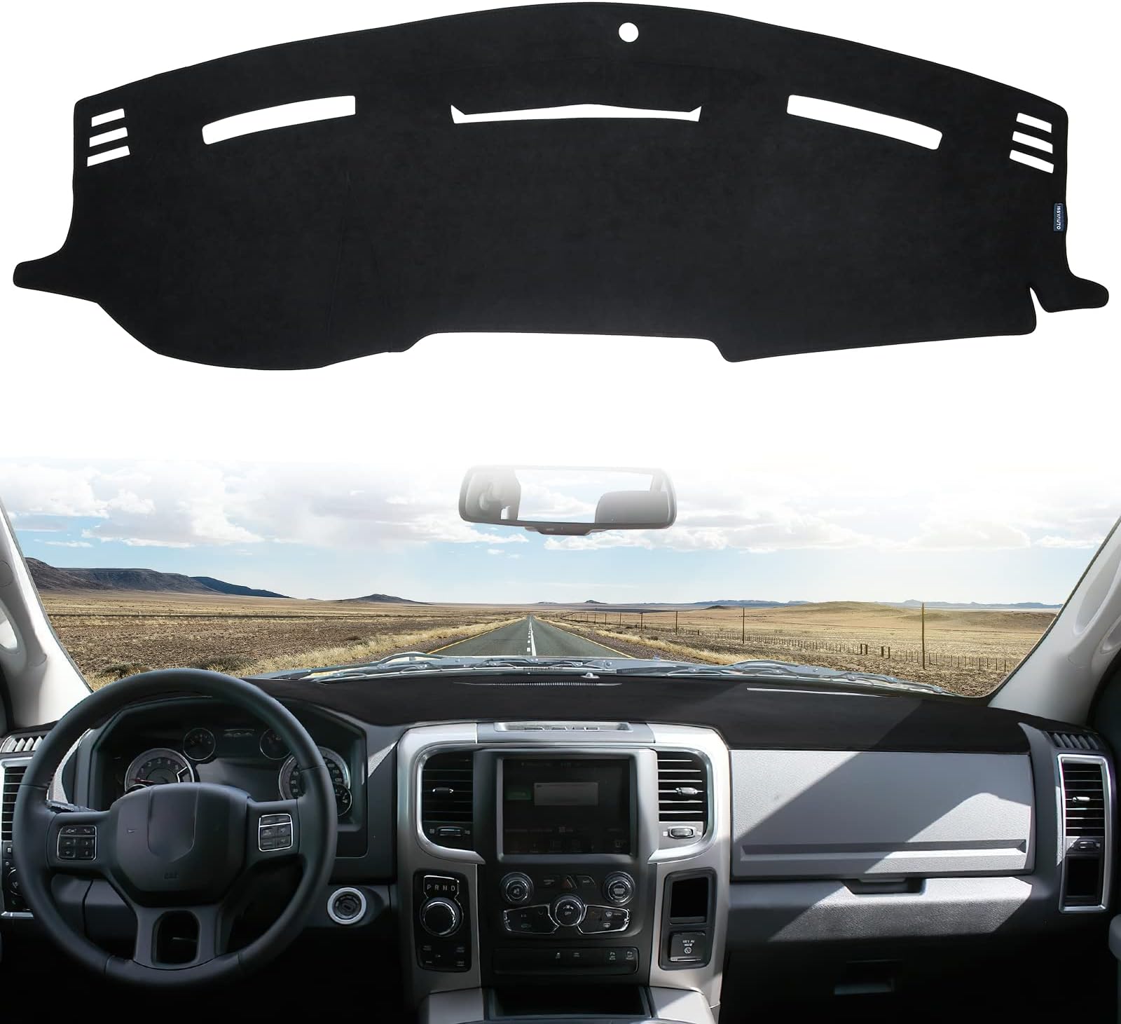 ISSYAUTO Dashboard Cover Mat Dash Cover Compatible with 2010 2011 2012 2013 2014 2015 2016 2017 2018 Ram 1500 2500 3500 Dash Board Protector Cover, Must-Have Christmas Thanksgiving Gifts for Men Women
