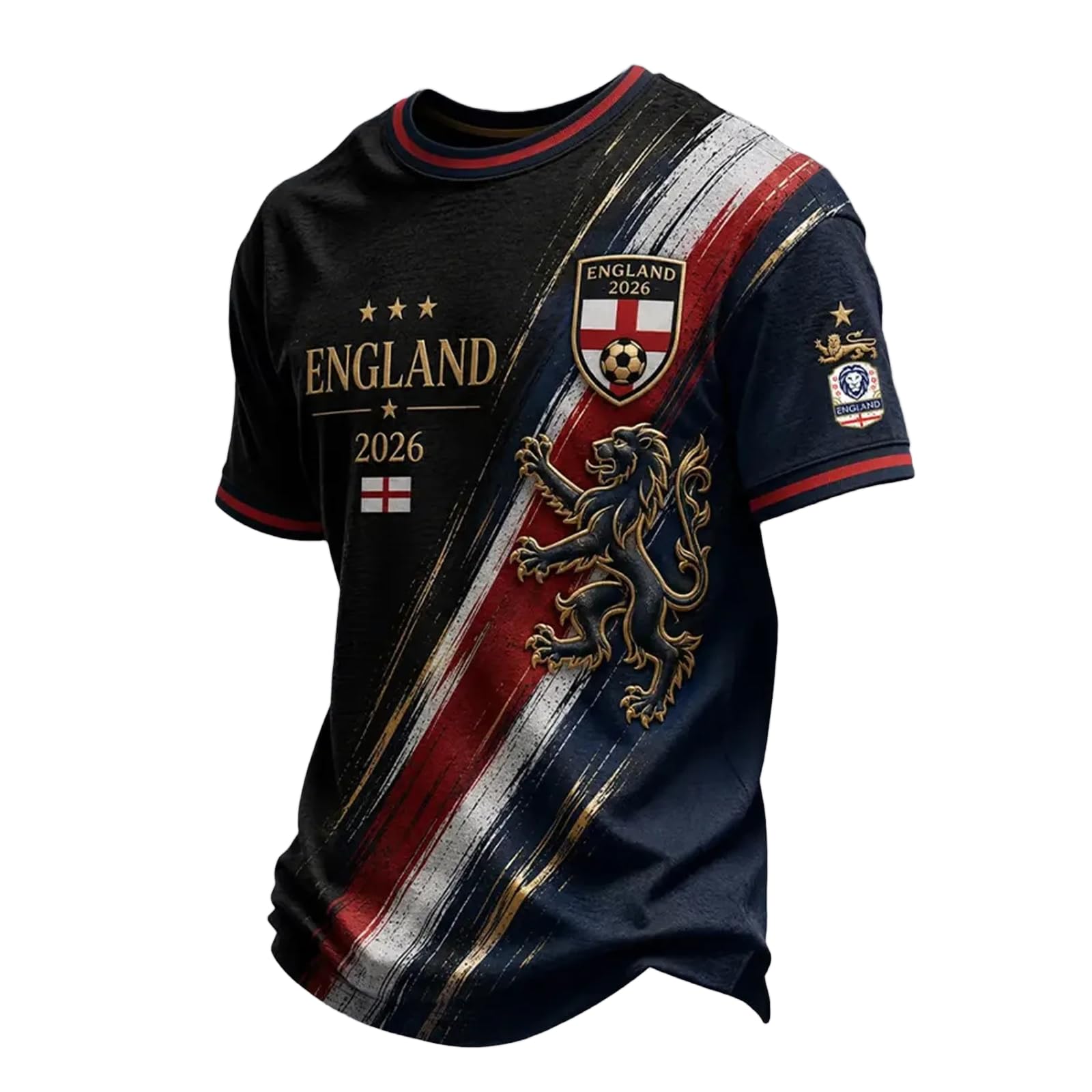Football Jersey Short Sleeve for Men Classic Style England Football Shirts Sport Casual T-Shirt Ideal for Young Football Fans and Sports Activities 01-Dark Gray M — image 1