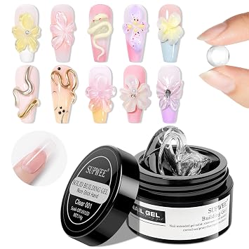 Solid Builder Gel for Nails - 3D Nail Art Gel Clear Non-Stick Hand for Carving Molding Patterns Decoration Extend for Manicure DIY at Home 14g0.49fl oz