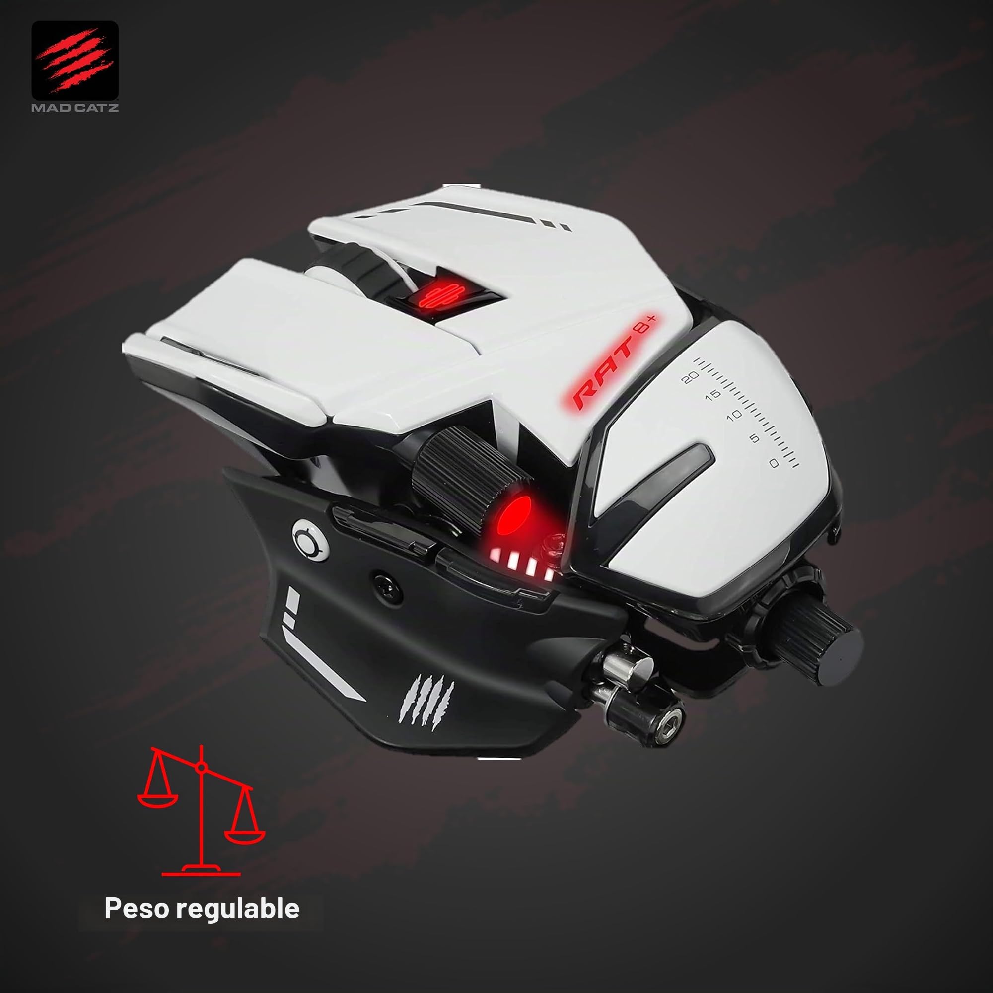 Mad Catz R.A.T. 8 Ratón Gaming Blanco