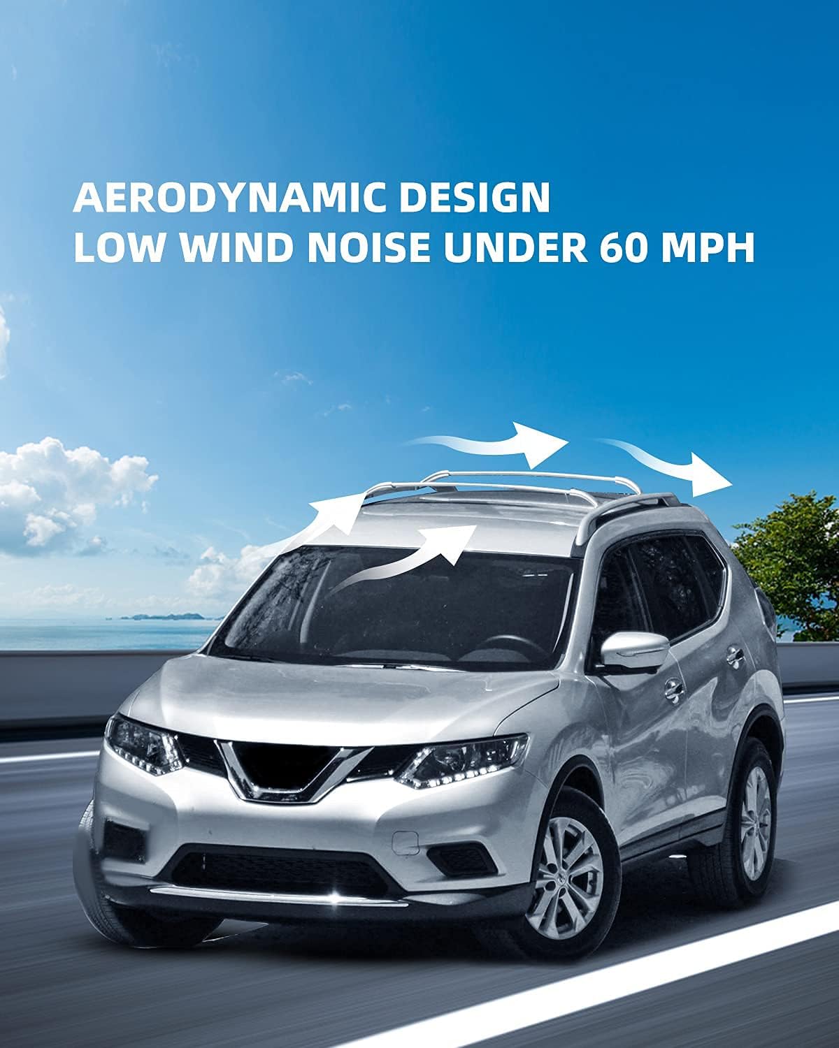 Black Friday - 40% OFF AUTOSAVER88 Roof Rack Cross Bars Compatible with 2014-2020 Nissan Rogue, Rooftop Aluminum Crossbars Luggage Cargo Carrier Bag Bike