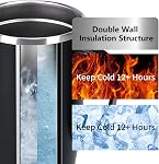 MEBRUDY 19oz Insulated Coffee Mug with Lid, Leak Proof Double Wall Vacuum Travel Coffee Mug with Handle, Black