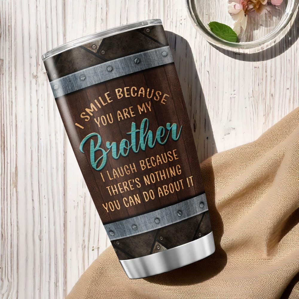 Funny Brother Gift Tumbler, 20oz Stainless Steel Cup with Humorous Quote, Double Wall Insulated Travel Mug for Siblings Birthday Christmas, Practical Present from Sister or Brother image 5