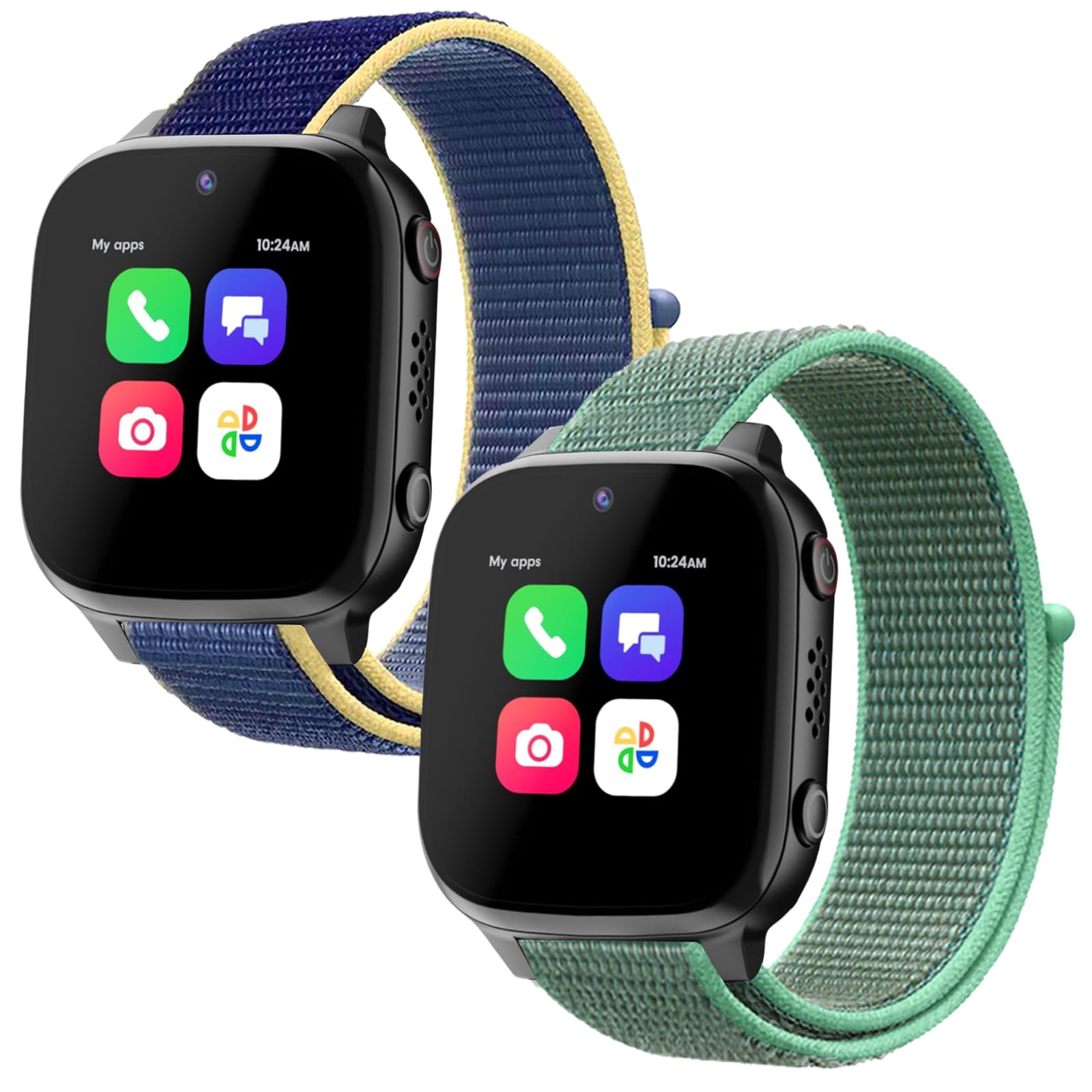 Polyjoy 2 Pack Nylon Replacement Bands Compatible with AT&T amiGo Jr Watch/Cosmo JrTrack 5/4/3/2 SE/2/1 JrTrack Watch, Soft Breathable Adjustable