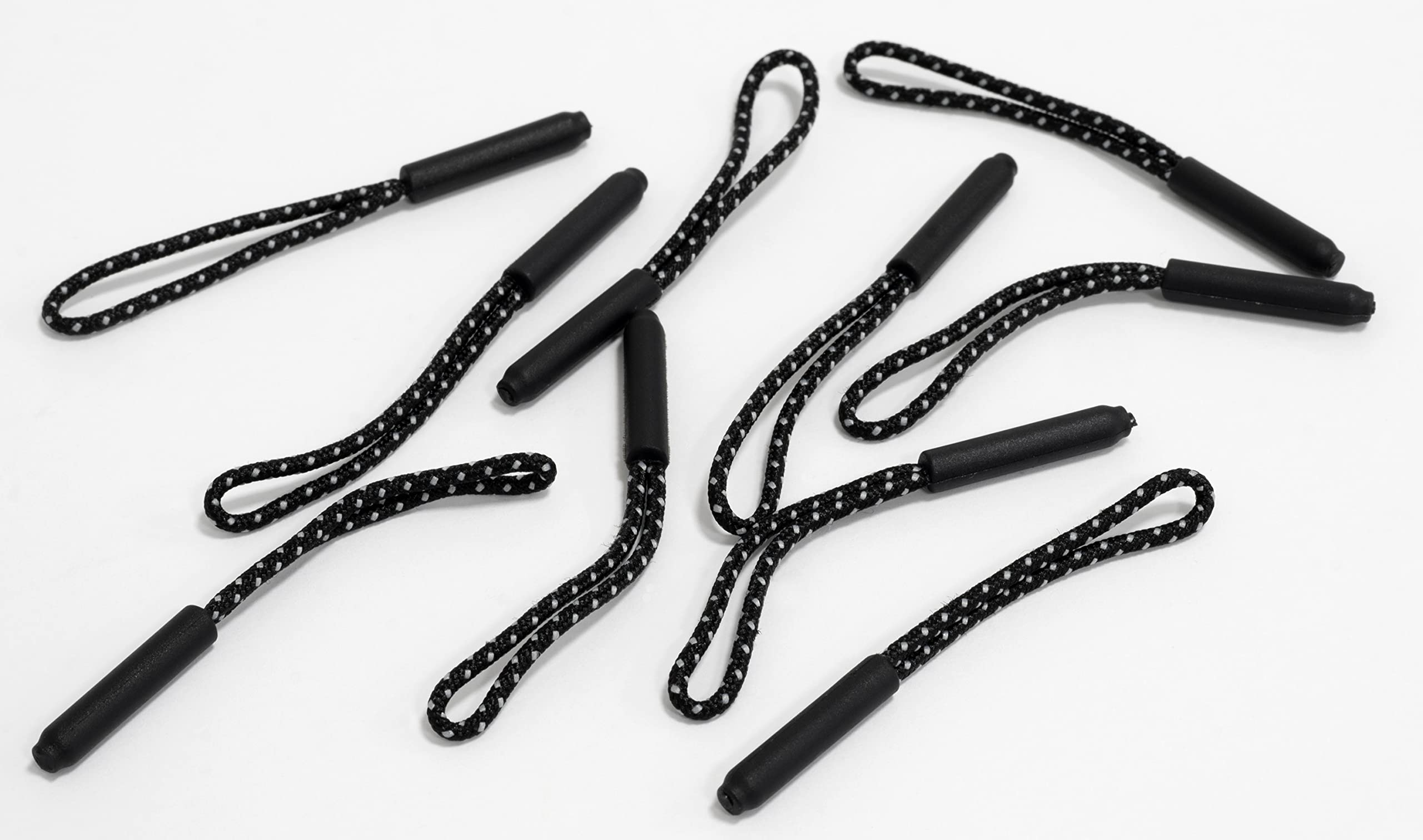 Set Di 10 Tiretti Per Cerniere Lampo - Cordini Con Punta In Plastica Nera E Rossa Per Zaini E Abbigliamento - Foto 8