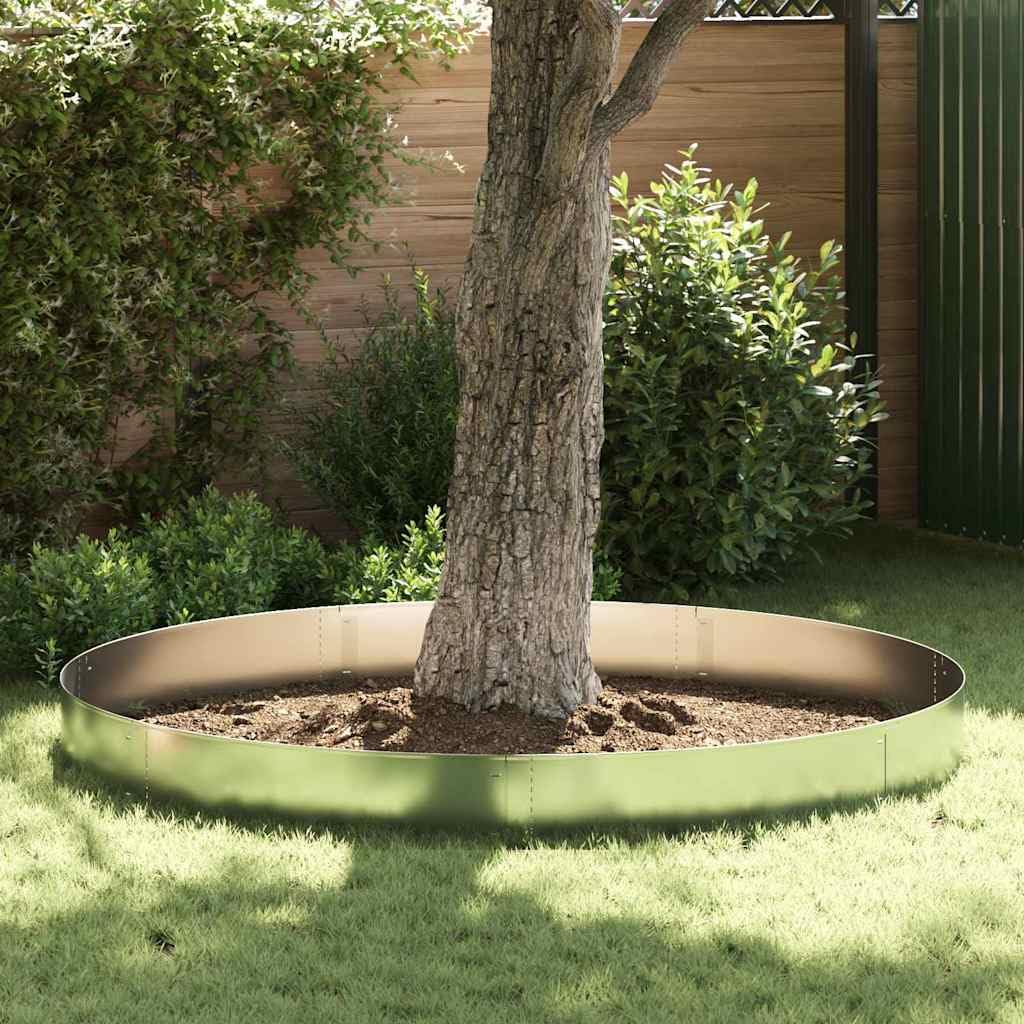 Lot de 10 bordures de pelouse argentées en acier galvanisé - 100 x 25 x 0,07 cm - Bordure de jardin en métal pour parterres et chemins