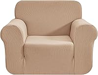 Vista 104 de CHUN YI - Funda elástica de 1 pieza para sillón grande, funda protectora suave de Jacquard con elastano, detalle de cuadros y parte inferior