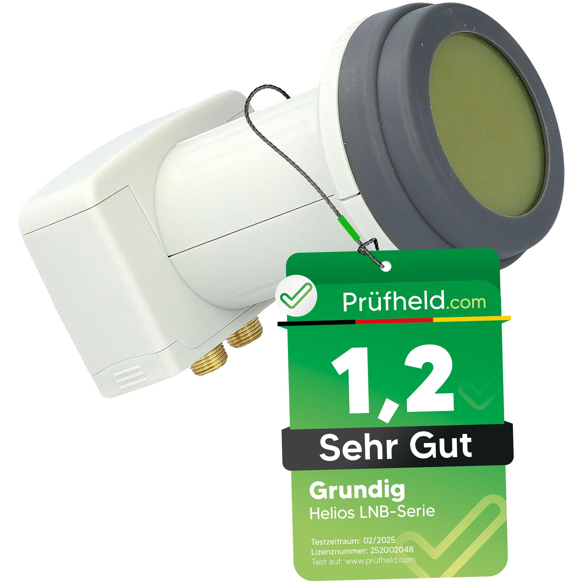 [ Test très bien, note 1.2 *] LNB double GSS Helios avec blindage LTE et protection solaire UV, tête LNB numérique 2 voies 4K pour 2 participants, pour TV TV récepteur satellite, LNC HD pour parabole