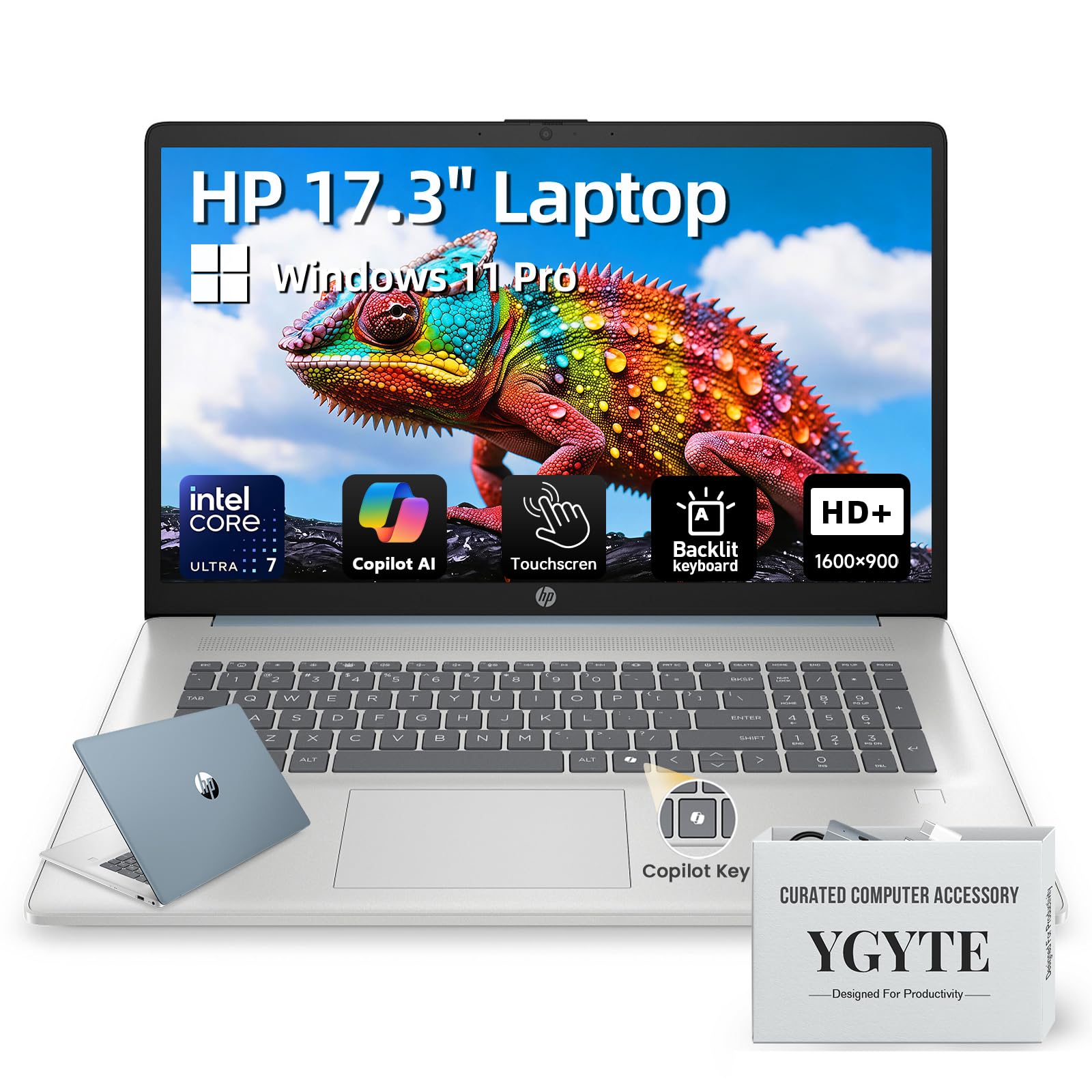 HP 17.3 Touchscreen Business Laptop, Intel Ultra 7 255U, 32GB DDR5, 1TB SSD