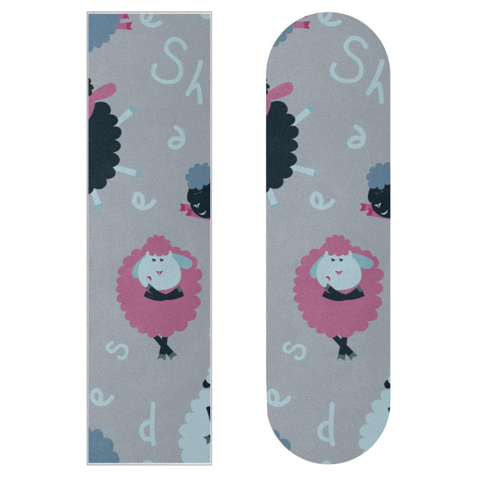 Skateboard-Griptape mit niedlichem Cartoon-Schaf, 2 Stück