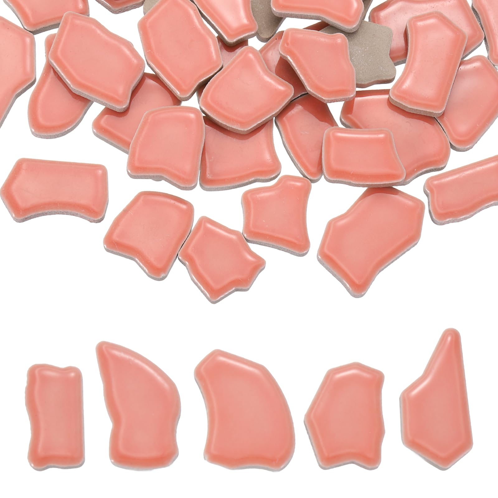 PATIKIL 250g/0.55LB Irregular Ceramics Mosaic Tiles, 0.79"-1.57" Mosaic Stained Tile Broken Porcelain Pieces Stones Bulk for DIY Craft Making Vases Home Decoration, Rose Red