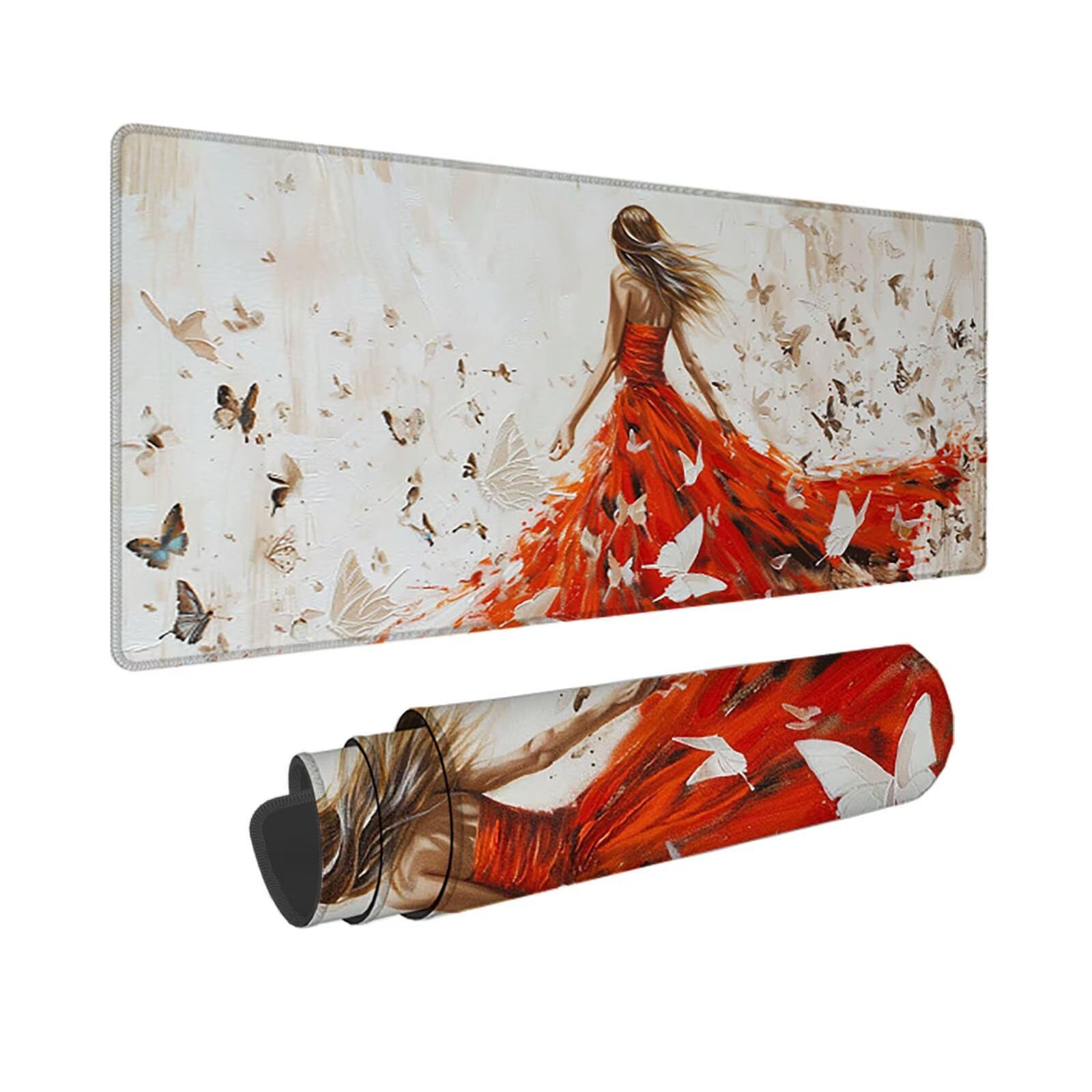 Podkładka pod mysz dla graczy 1500 x 800 x 3 mm, duża czerwona podkładka pod mysz, wodoodporna i antypoślizgowa podkładka pod mysz, wielofunkcyjna duża podkładka pod klawiaturę i mysz, dekoracja domu