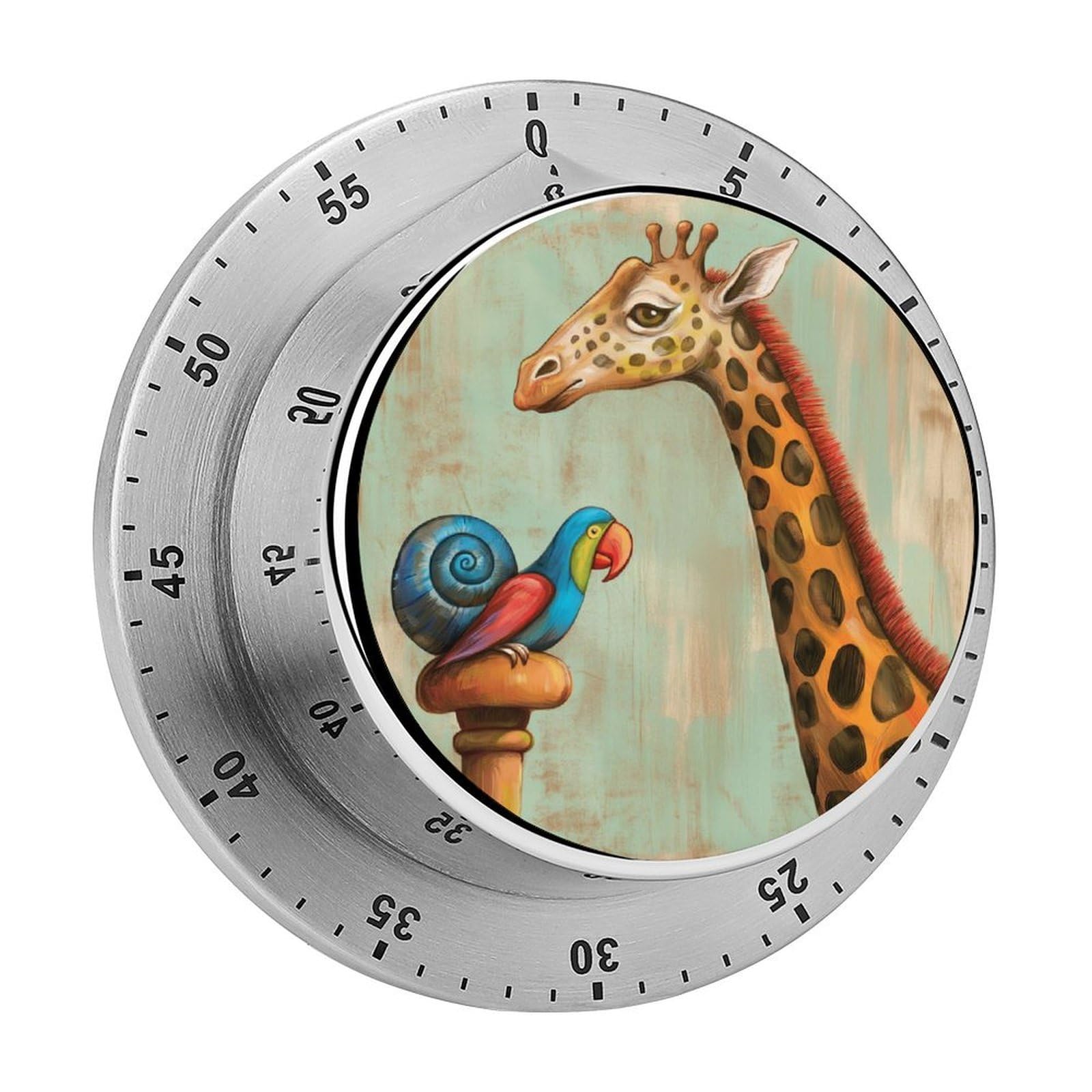 Giraffe Parrot Kitchen Timer Magnetic Countdown Countup Timer for Cooking Baking 8x8cm