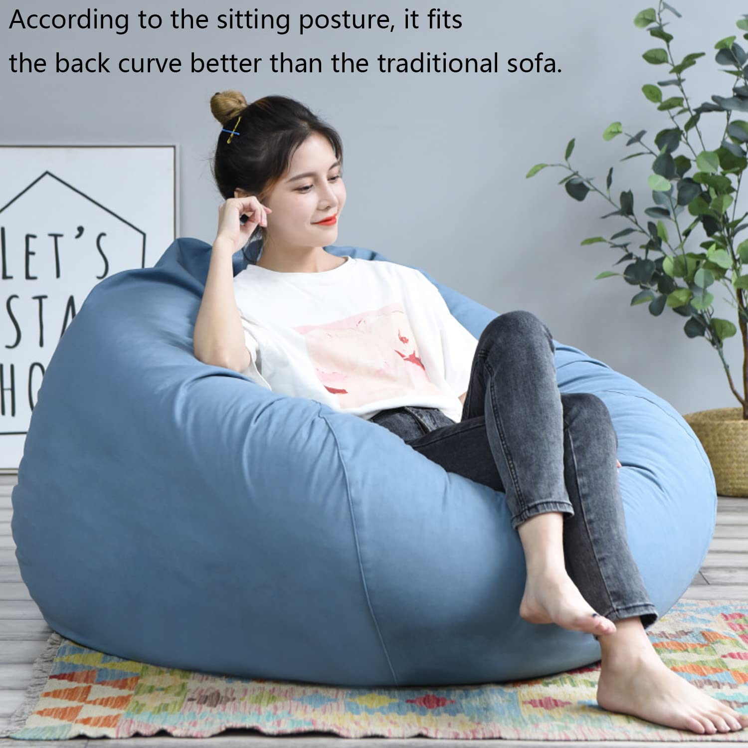 YushengTai Housse De Pouf Pour Adulte - 100 X 120 Cm - Sans Rembourrage