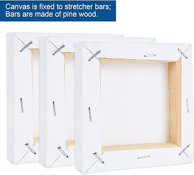 APACALI 12 Set Mini Canvas Panels 6 x 6 Inch with Wood Easels