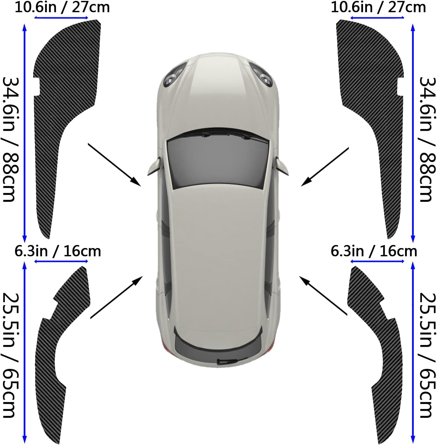 KESENLOE 4pcs Car Door Anti Kick Pad Carbon Fibre Leather Sticker Car Door Sill Protector Compatible with Totoya Camry