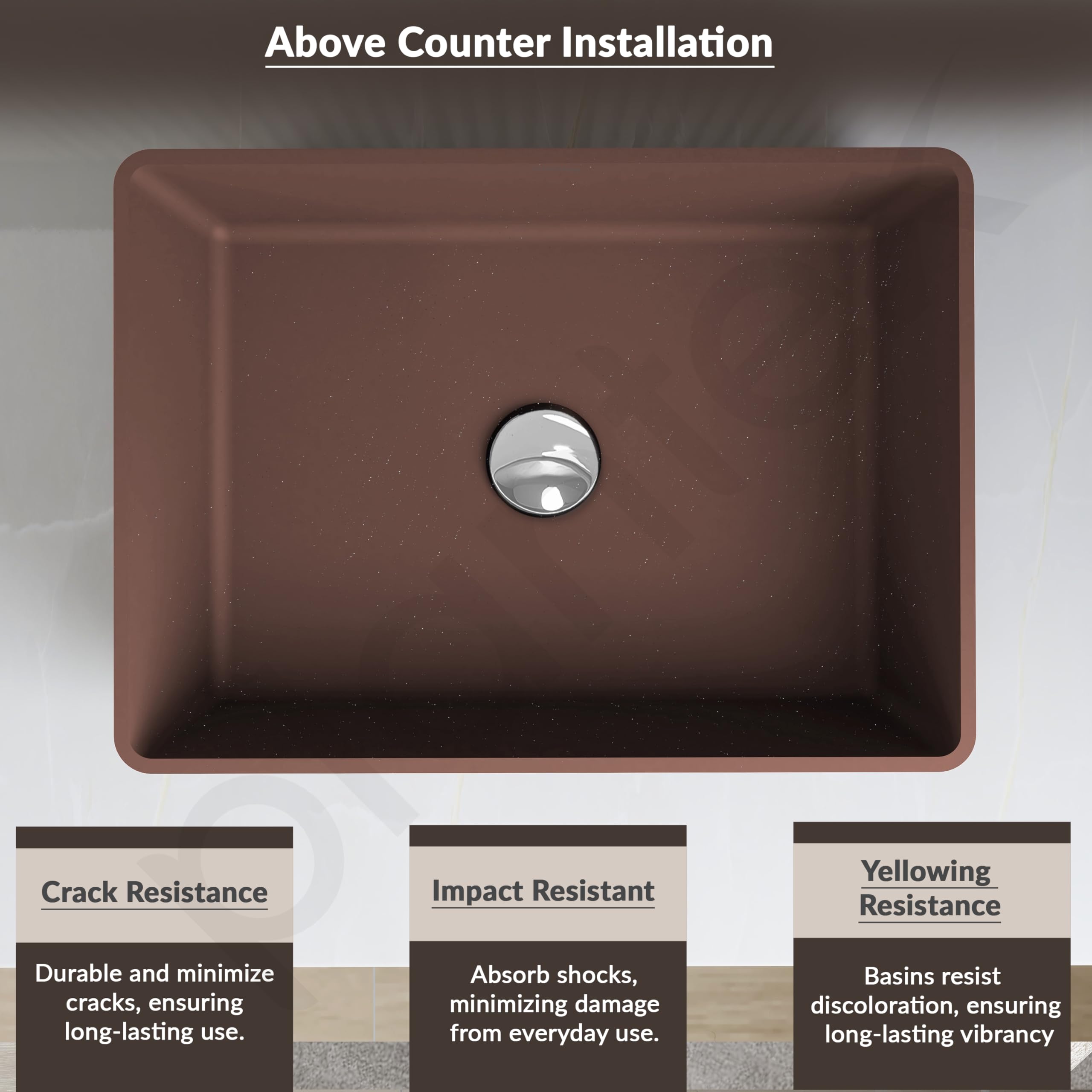 Plantex Quartz Basin - Brown Matte Washbasin -5 Plantex Quartz Basin - Brown Matte Washbasin -5