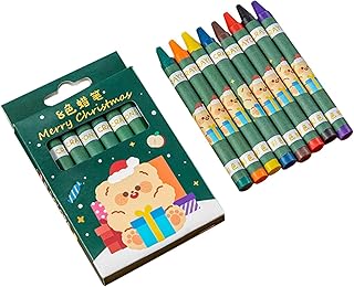 Lápis de Natal Arco-íris Lápis de Cera | Giz do arco-íris dos favores da festa de Natal - Presente de giz de cera DIY com 8/12 cores para sobrinhas filhas de