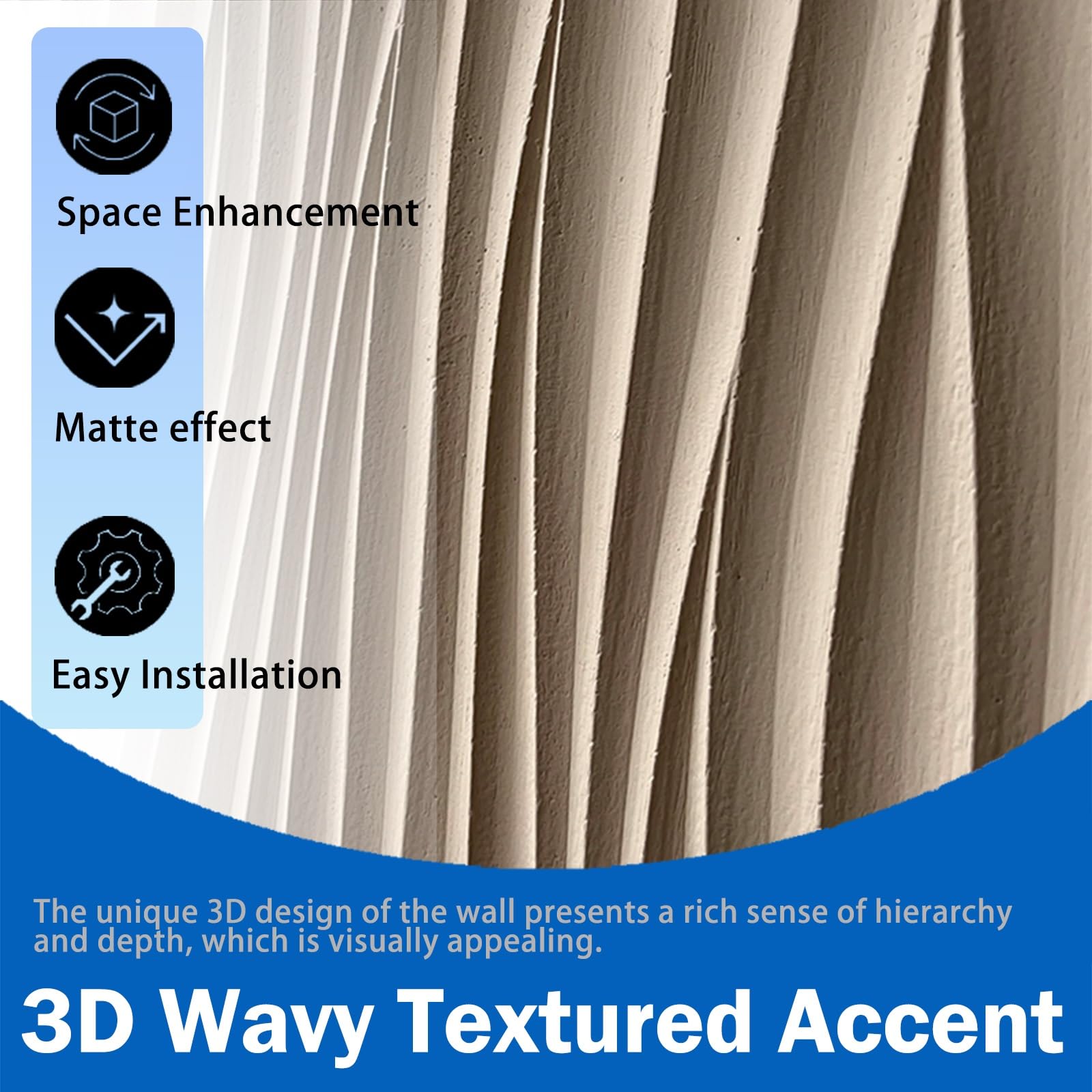 pannelli murali pannelli decorativi Pannelli decorativi per pareti 3D con texture ondulata, per soggiorno, camera da letto, TV, ufficio, design rettangolare, pannello di rivestimento in PU(Red,24pack)