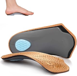 Arch Support Insoles for Women/Men, 3/4 Plantar Fasciitis Insoles High Arch Supports Shoe Insoles for Flat Feet, Over-Pronation, Foot Pain Relief, Orthotics Heel Cushion Inserts for Running Walking, L