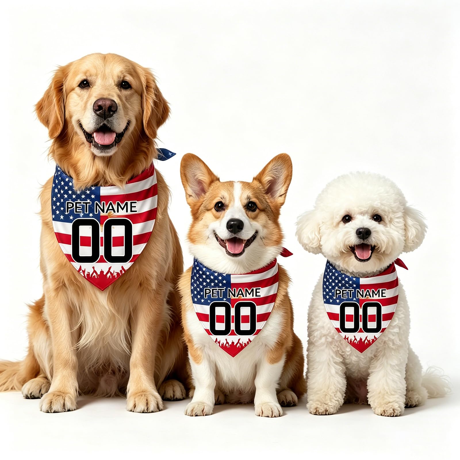 Personalised Dog Bandana with Name Number, Custom Dogs Bandana Football Dog Bandanas for Large Medium Small Dogs Puppy Cat Pet Scarf Birthday Present