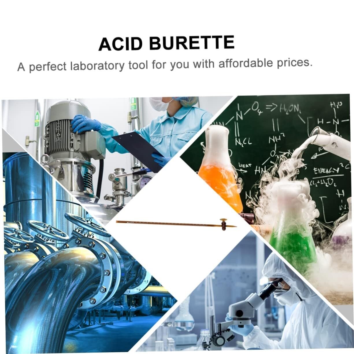 Bureta de Vidrio Borosilicato - Herramienta de Titulación de Laboratorio, Fácil de Usar & Duradera(Transparent,5pcs,25ml)