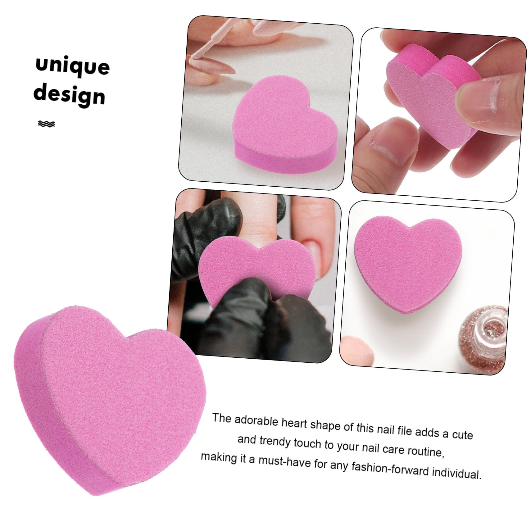 Beaupretty 150piezas Archivos De Uñas De Esponja Doble Cara Para Manicura y Pedicura Herramientas Lavables Para Pulido De Uñas Naturales y Acrílicas Rosa
