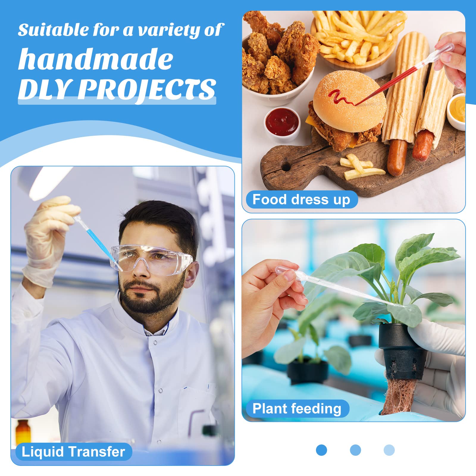 Kingdder 3000 pipetas de transferencia de plástico, desechables, graduadas, para experimentos científicos, aceites esenciales, herramienta de maquillaje (3 ml)
