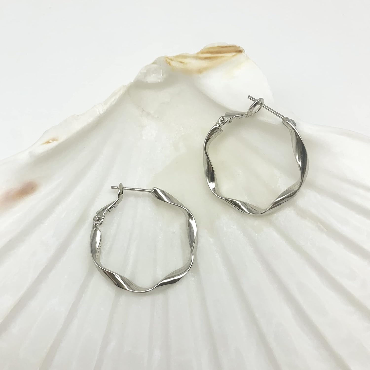 Rose gold/White gold/Yellow Gold Plated Hoop Earrings Lightweight Hoop Earrings For Women 1in 2in - Image 5