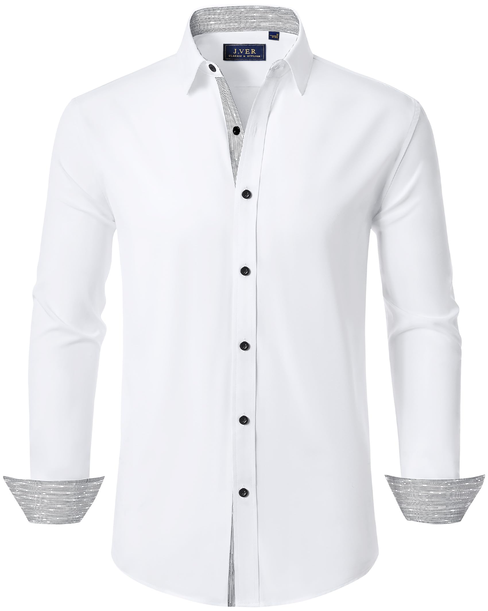 J.VER Hemd Herren Langarm Freizeithemden Regular Fit Businesshemd Männer Pflegeleicht Bügelleichtes Hemden Modische Musterhemd