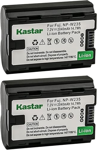 Kastar Paquete de 2 baterías de repuesto para batería recargable de iones de litio Fujifilm NP-W235 NPW235, cargador Fujifilm BC-W235 BCW235, cámara