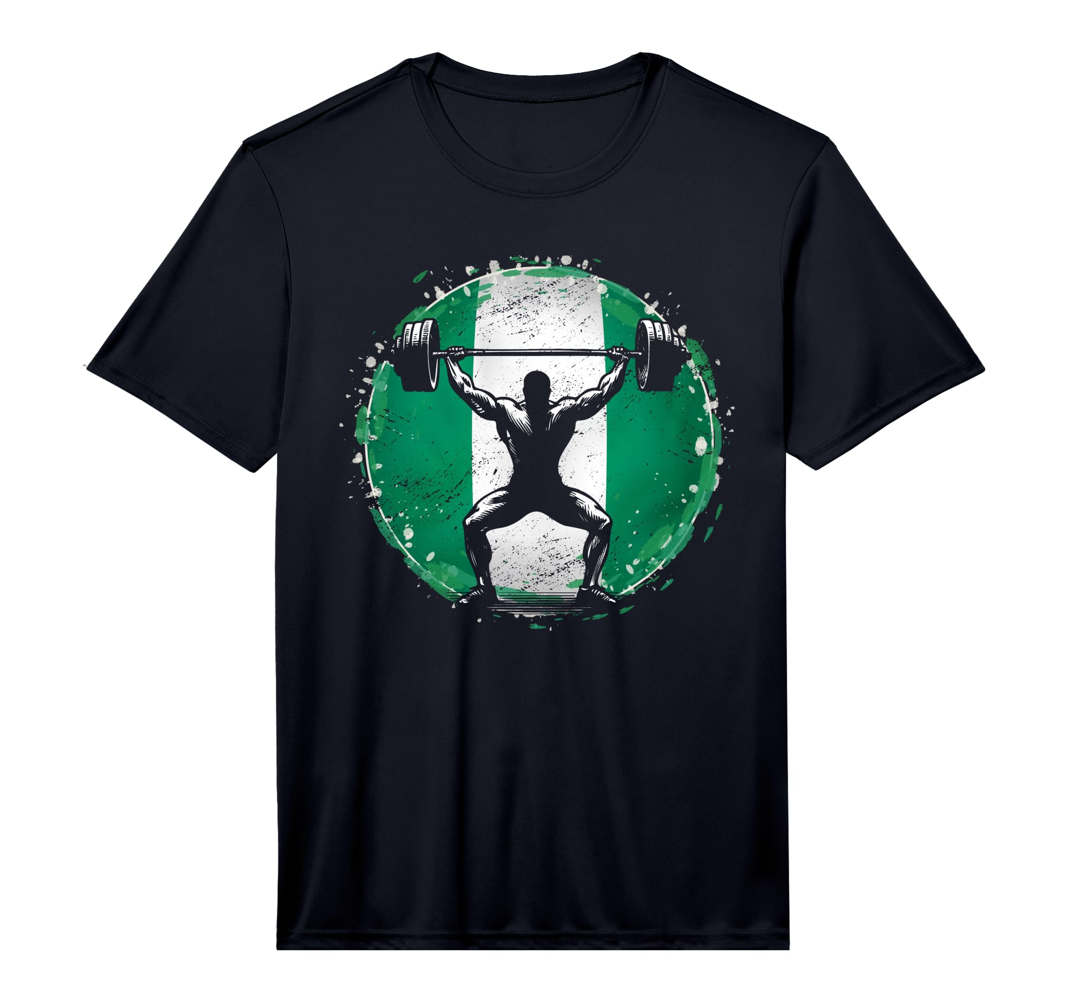 Gym Workout Outfit Weightlifting Nigeria Nigerian Flag Performance T-Shirt
