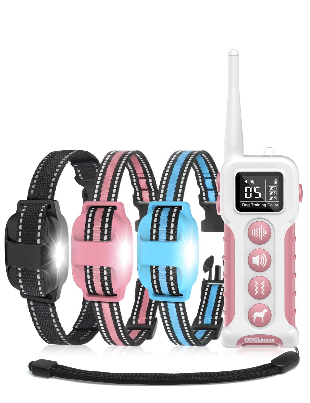 DOGLinsen No Shock Vibrating Dog Collar 3 Pack
