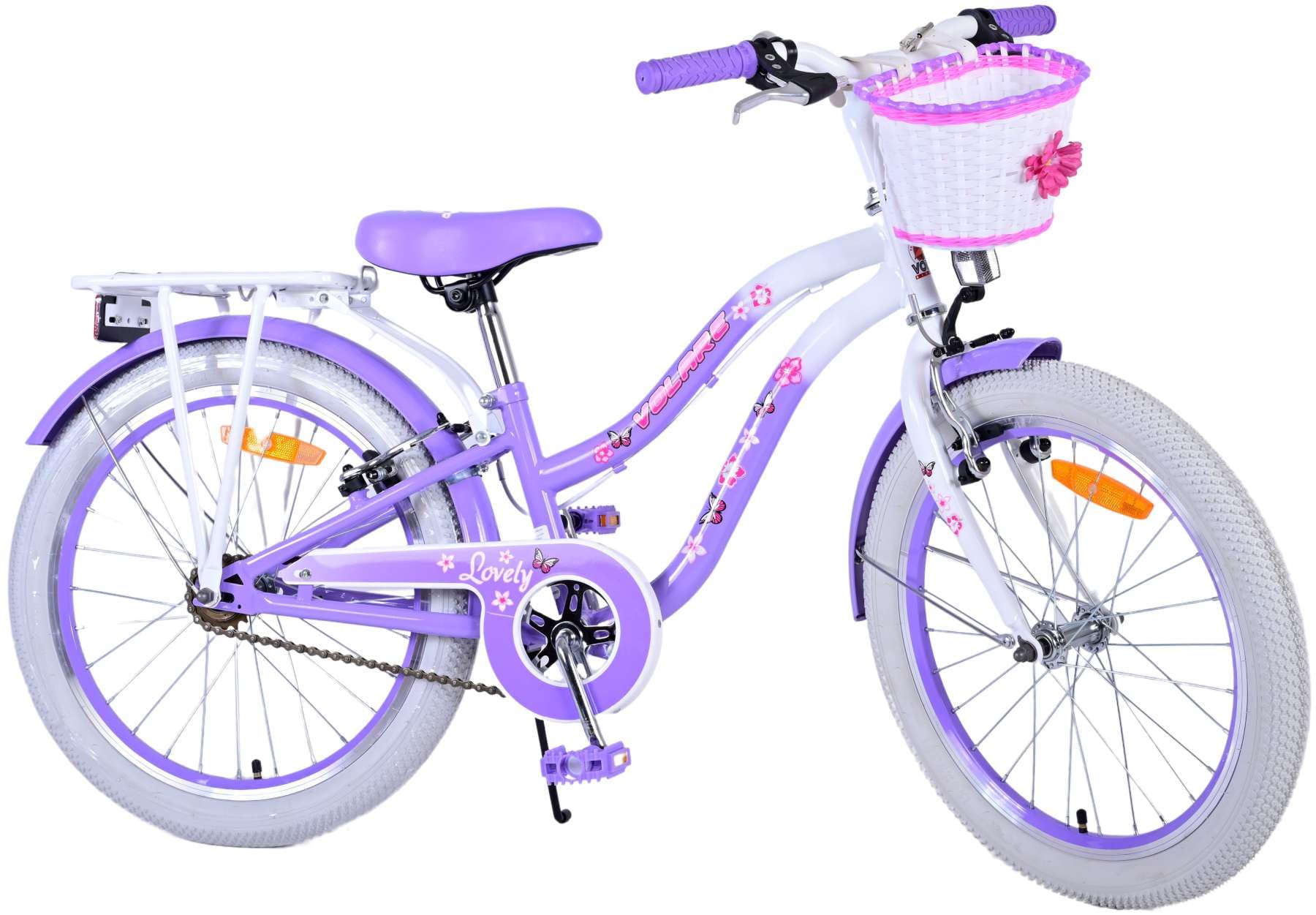 Lovely Fuxia Vélo pour Fille de 6 à 8 Ans 20 Pouces avec Panier et Porte-Bagages
