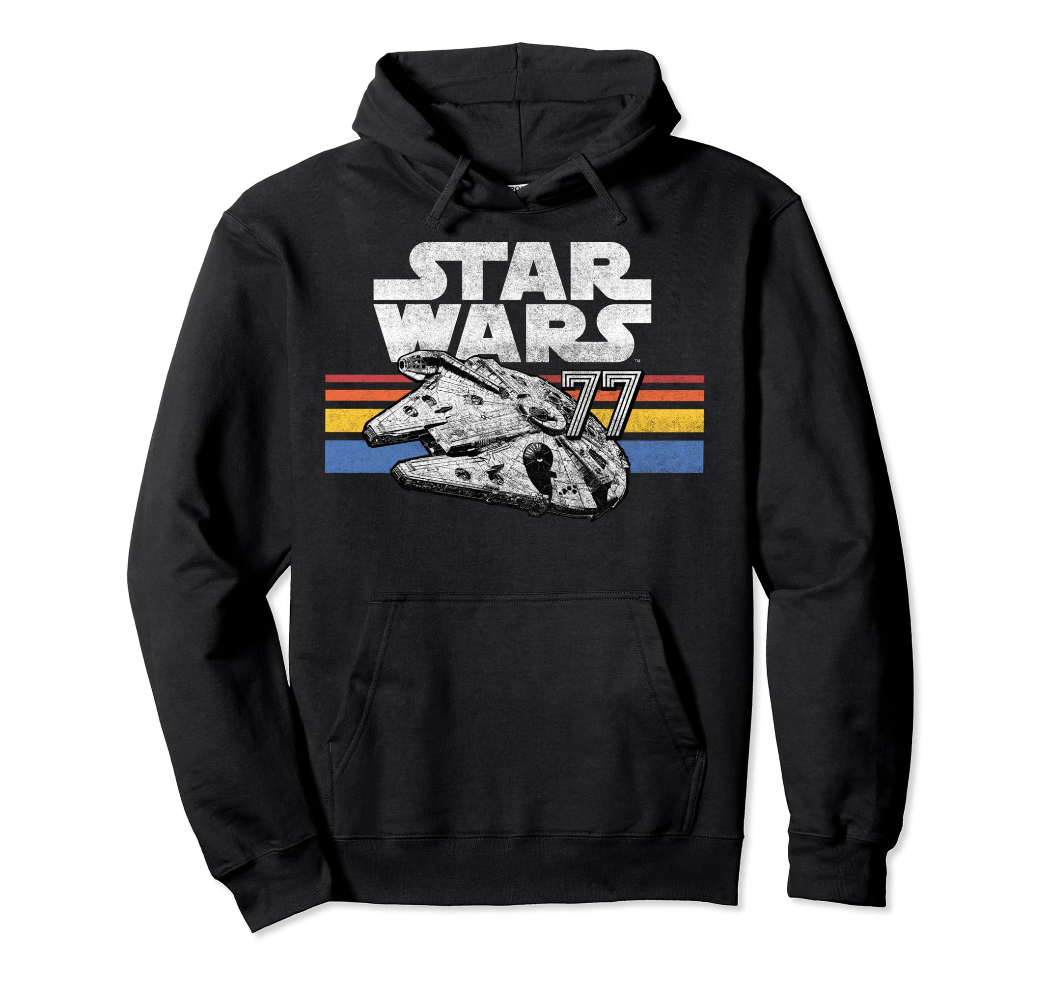 Star WarsMillennium Falcon 77 Retro Lines Logo Pullover Hoodie